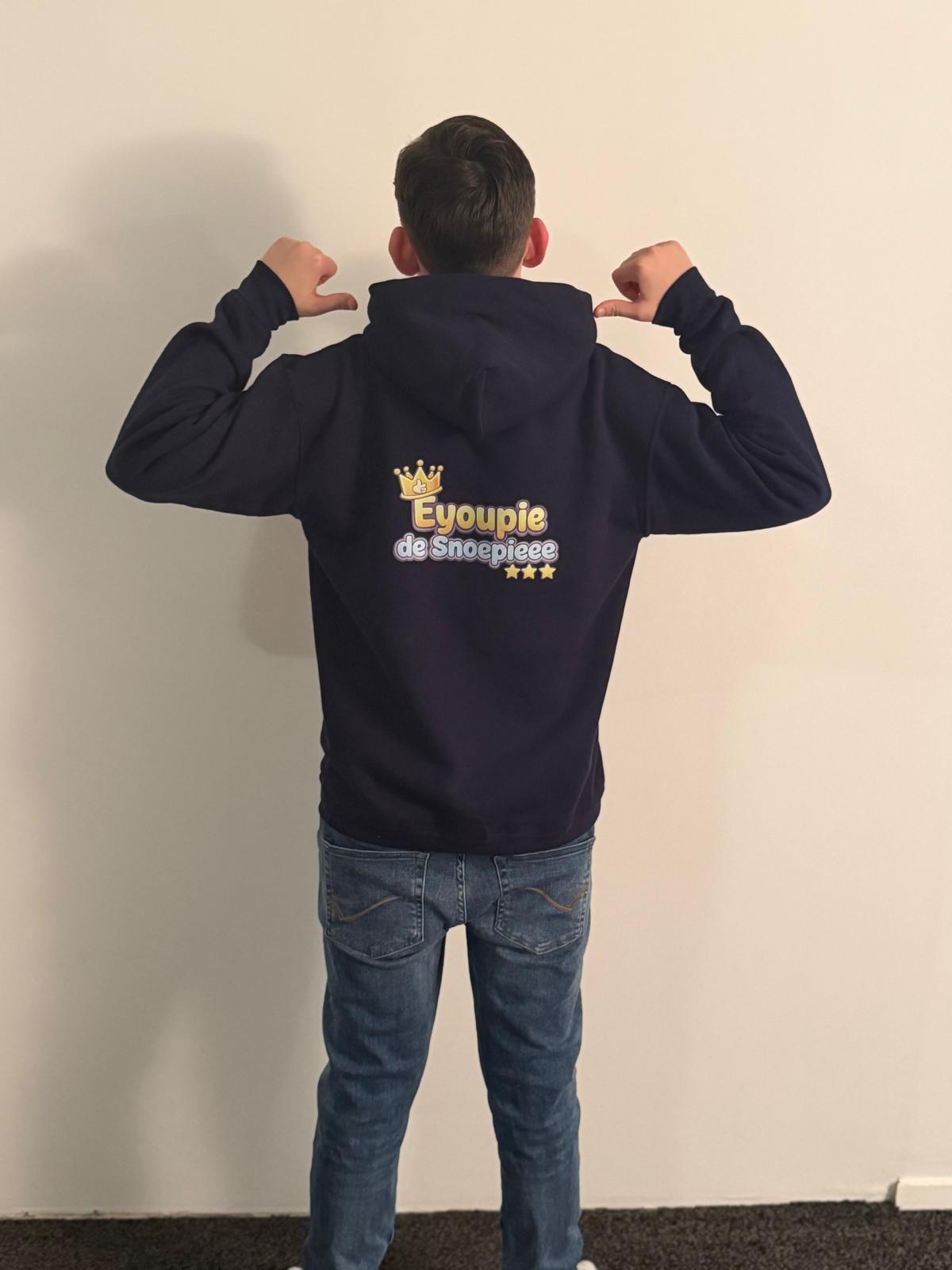 Navy hoodie achterkant
