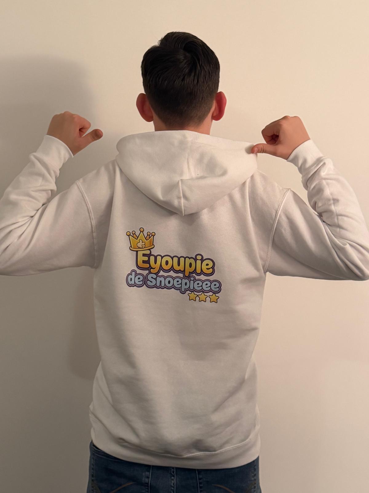 Witte hoodie achterkant