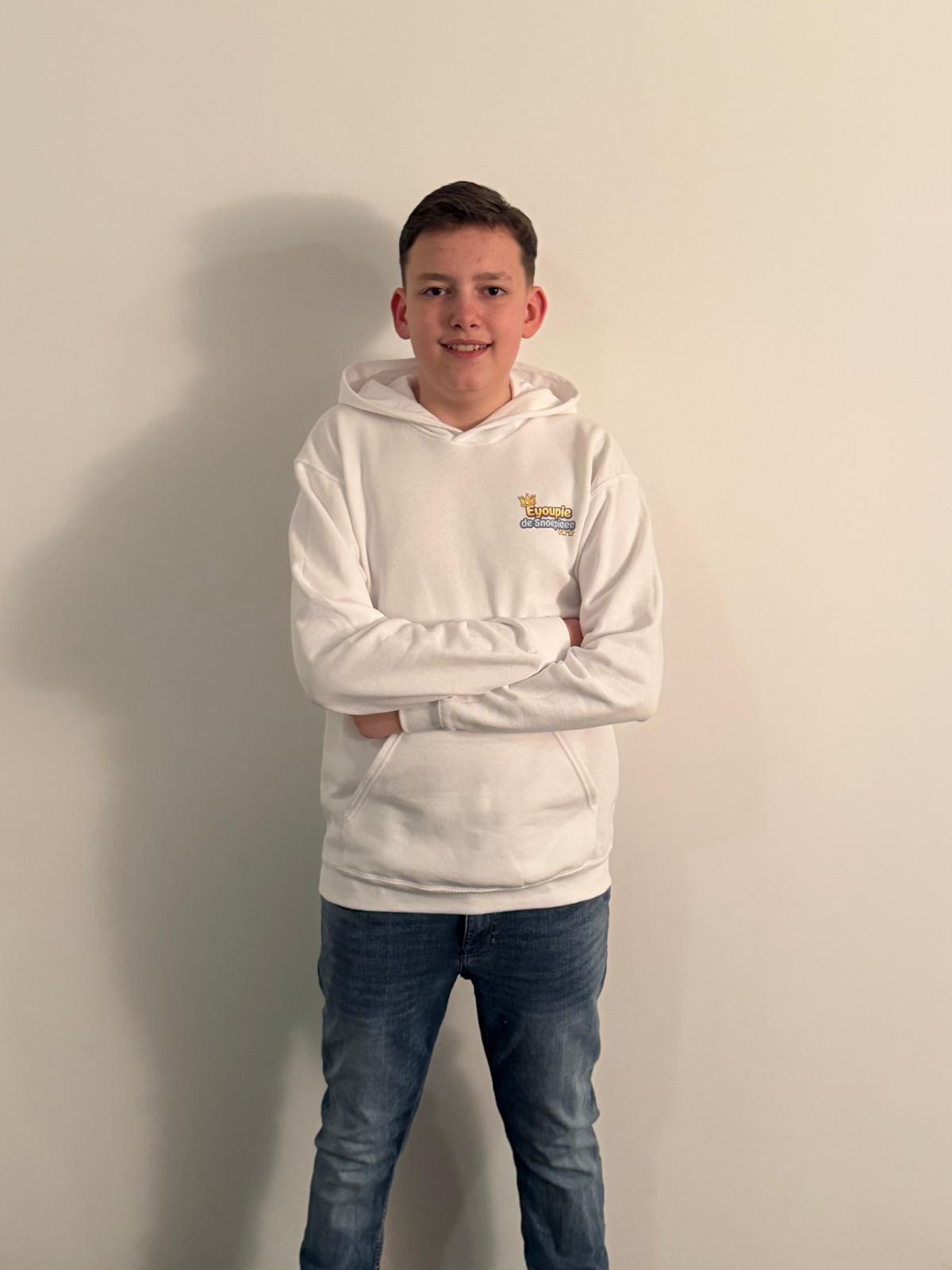 Witte hoodie voorkant