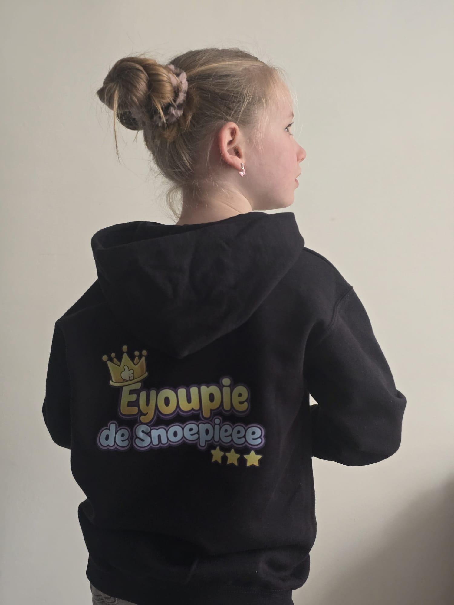 Zwarte kids hoodie achterkant